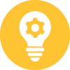 Ícono de ampolleta que refleja automatización